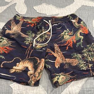 Men's Polo Dragon and Tiger Print Swim Shorts